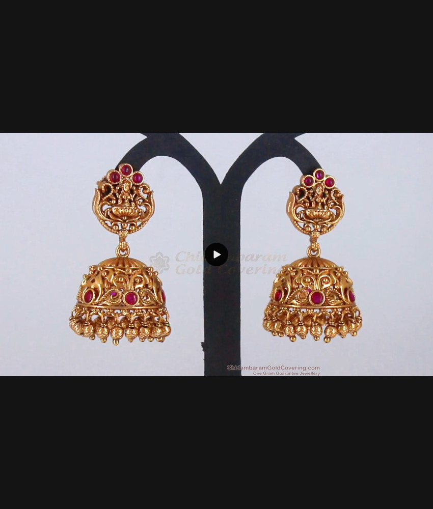 Matt Finish Antique Jimiki Earrings For Traditional Wear ER2722 Matt Finish Antique Jimiki Earrings For Traditional Wear ER2722